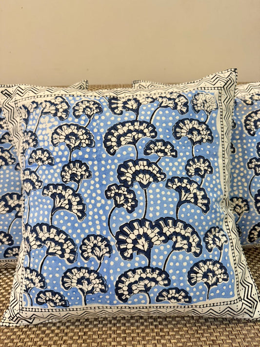 Blue Mushroom Heads Cushion Covers 16" - Set of 5pc