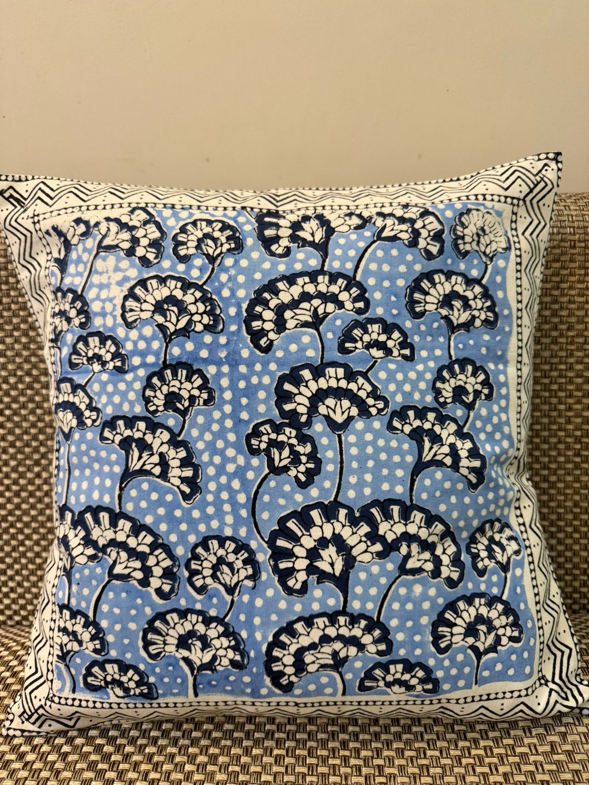 Blue Mushroom Heads Cushion Covers 16" - Set of 5pc