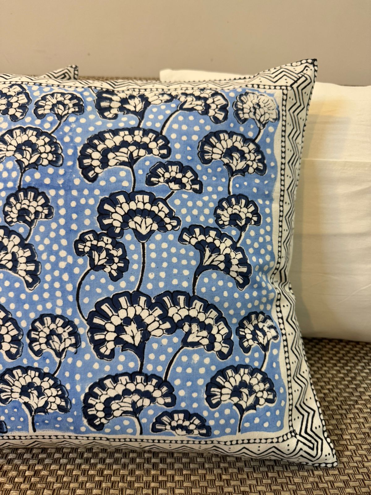 Blue Mushroom Heads Cushion Covers 16" - Set of 5pc