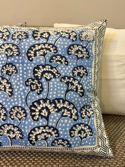 Blue Mushroom Heads Cushion Covers 16" - Set of 5pc