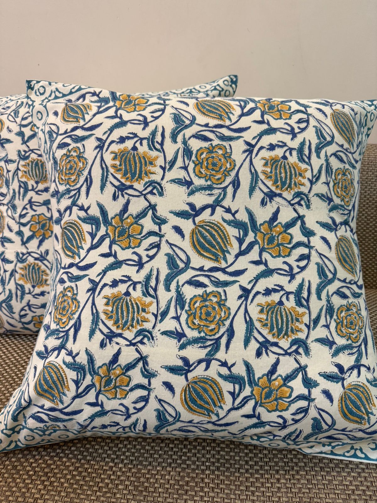 hand block printed cushion covers