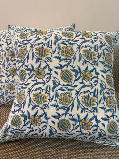 hand block printed cushion covers