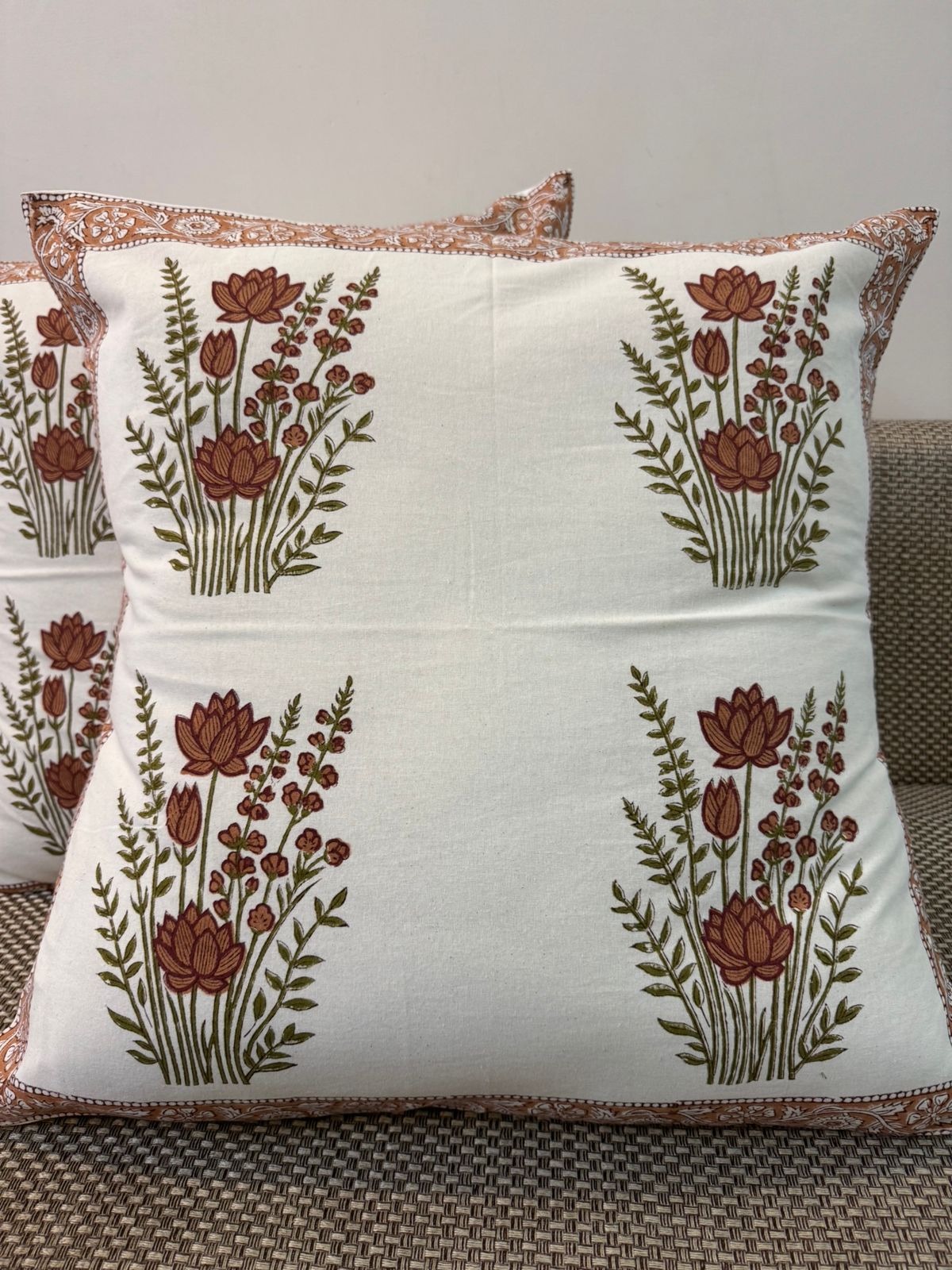 hand block printed cushion covers