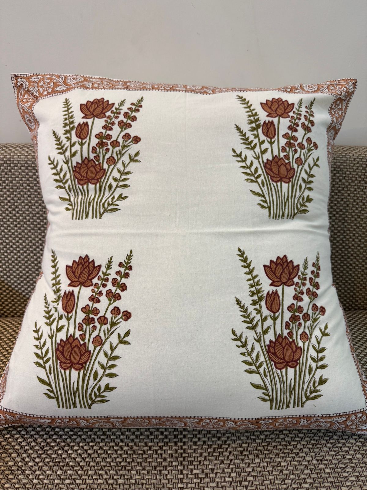 hand block printed cushion covers