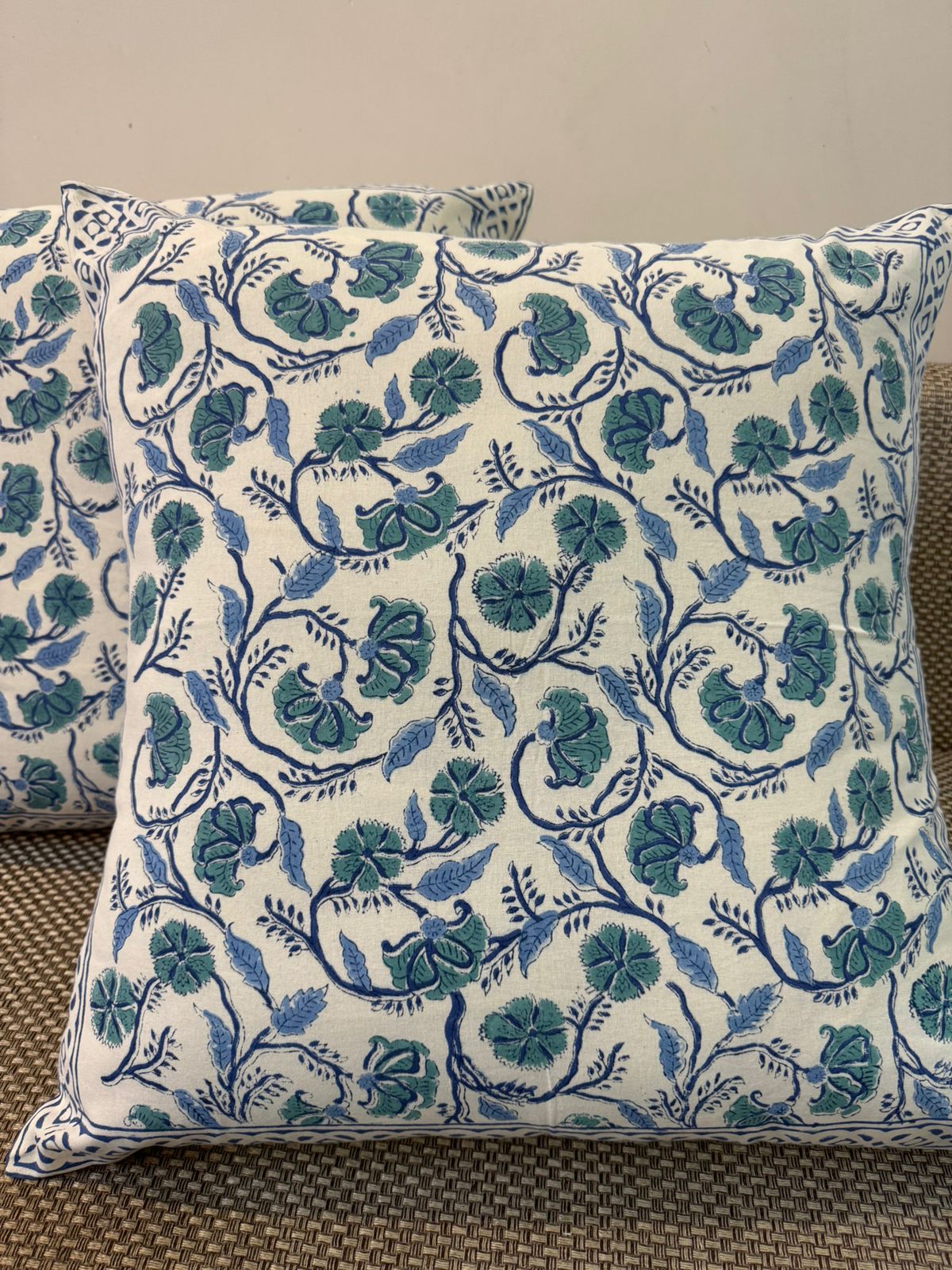 hand block printed cushion covers