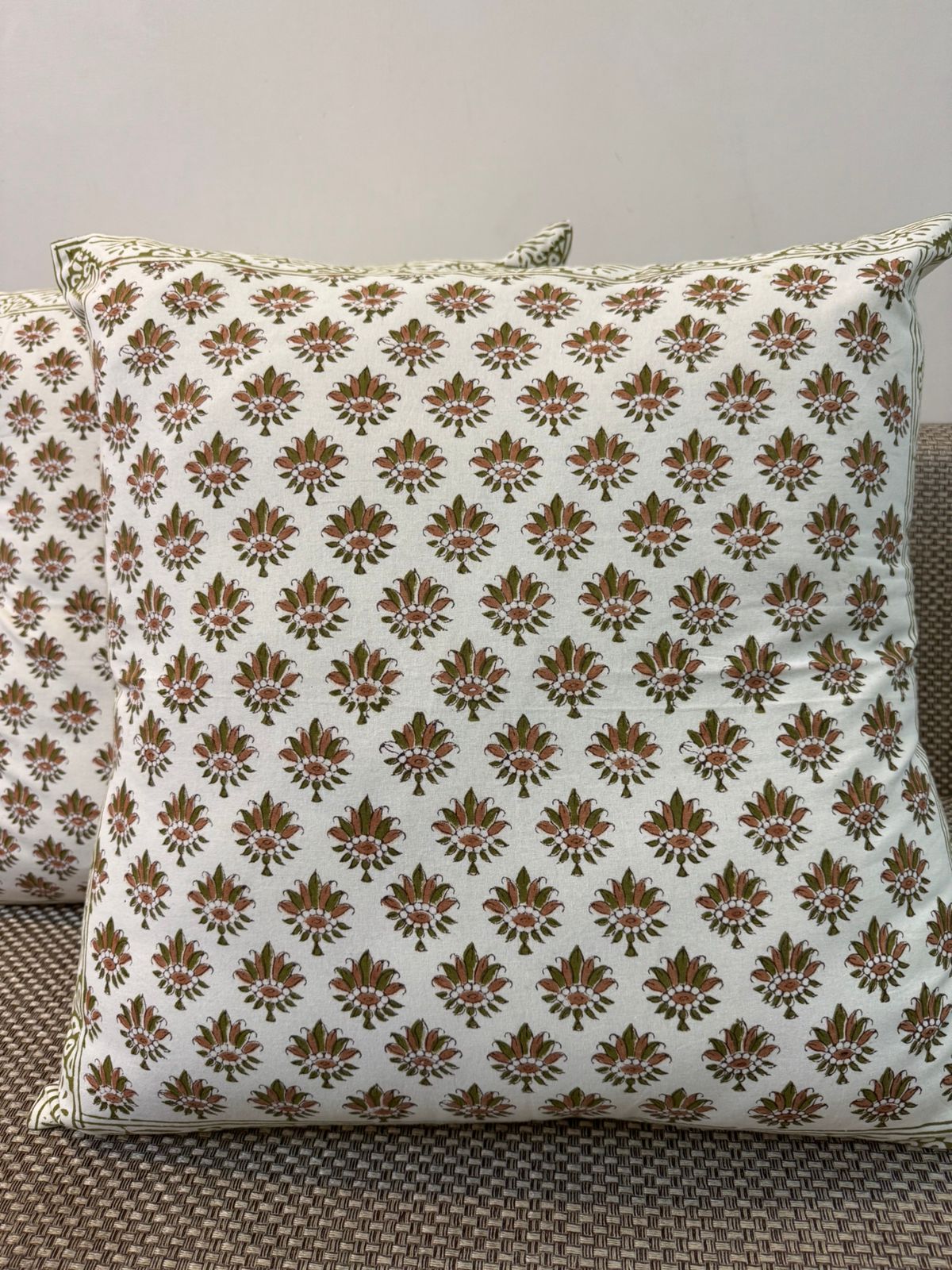 hand block printed cushion covers