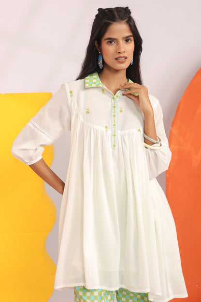 Green Relaxed Mul Cotton Farsi Salwar Co-ord Set