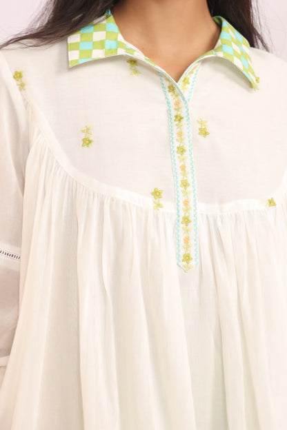 Green Relaxed Mul Cotton Farsi Salwar Co-ord Set