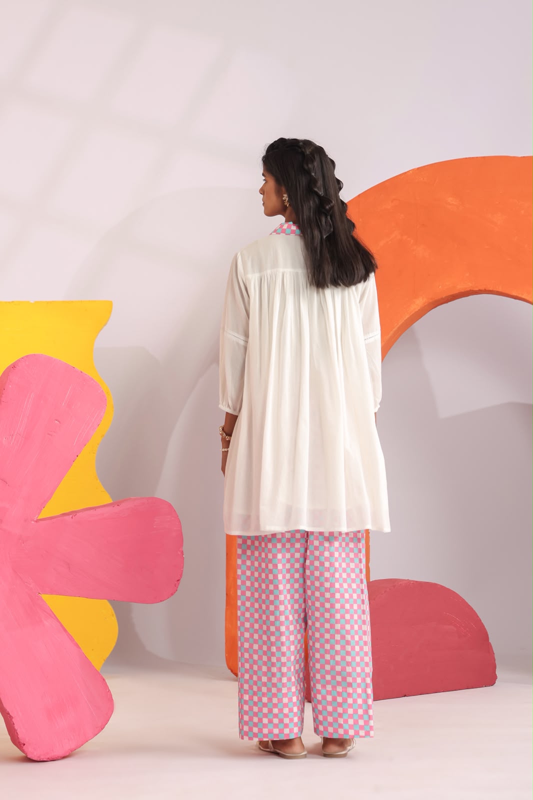 Pink Relaxed Mul Cotton Farsi Salwar Co-ord Set