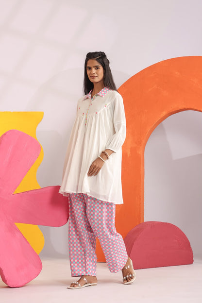 Pink Relaxed Mul Cotton Farsi Salwar Co-ord Set