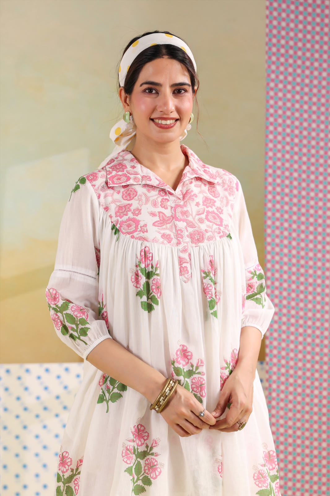 Pink Boota Mul Cotton Farsi Salwar Co-ord Set