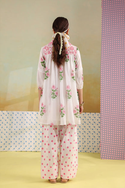 Pink Boota Mul Cotton Farsi Salwar Co-ord Set