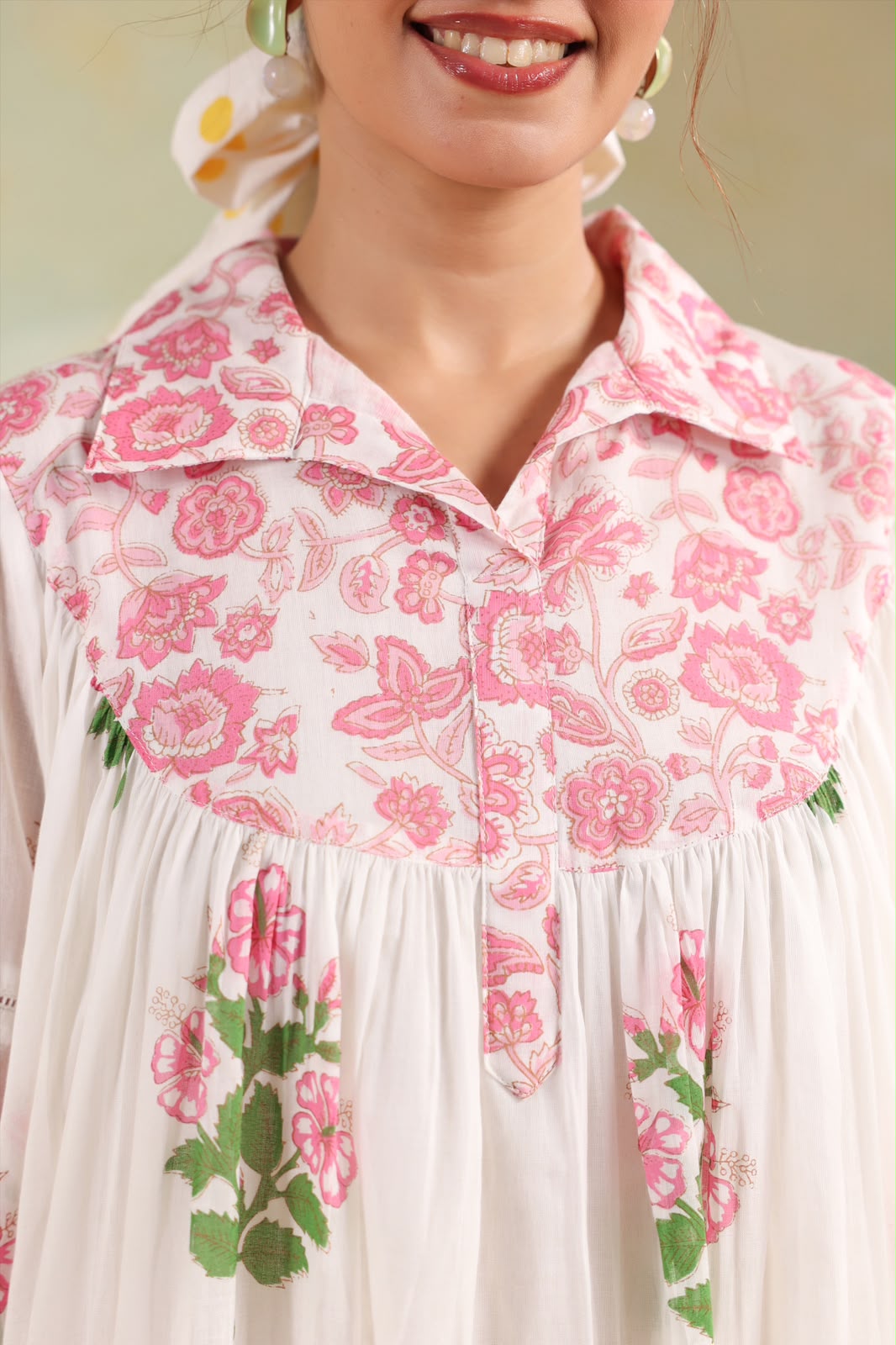 Pink Boota Mul Cotton Farsi Salwar Co-ord Set