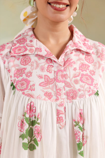 Pink Boota Mul Cotton Farsi Salwar Co-ord Set
