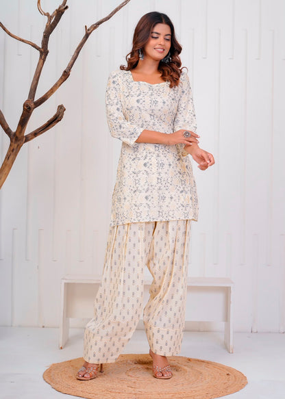 Ivory Fairy Cotton Farsi Co-ord Set