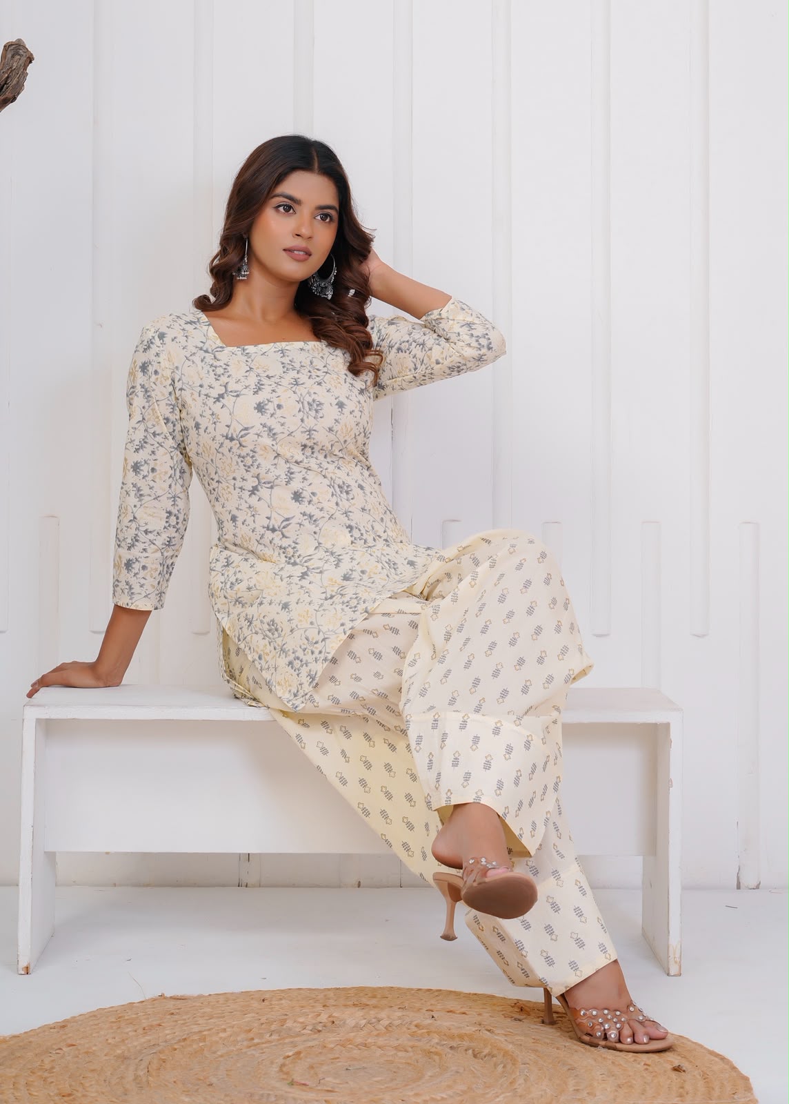Ivory Fairy Cotton Farsi Co-ord Set