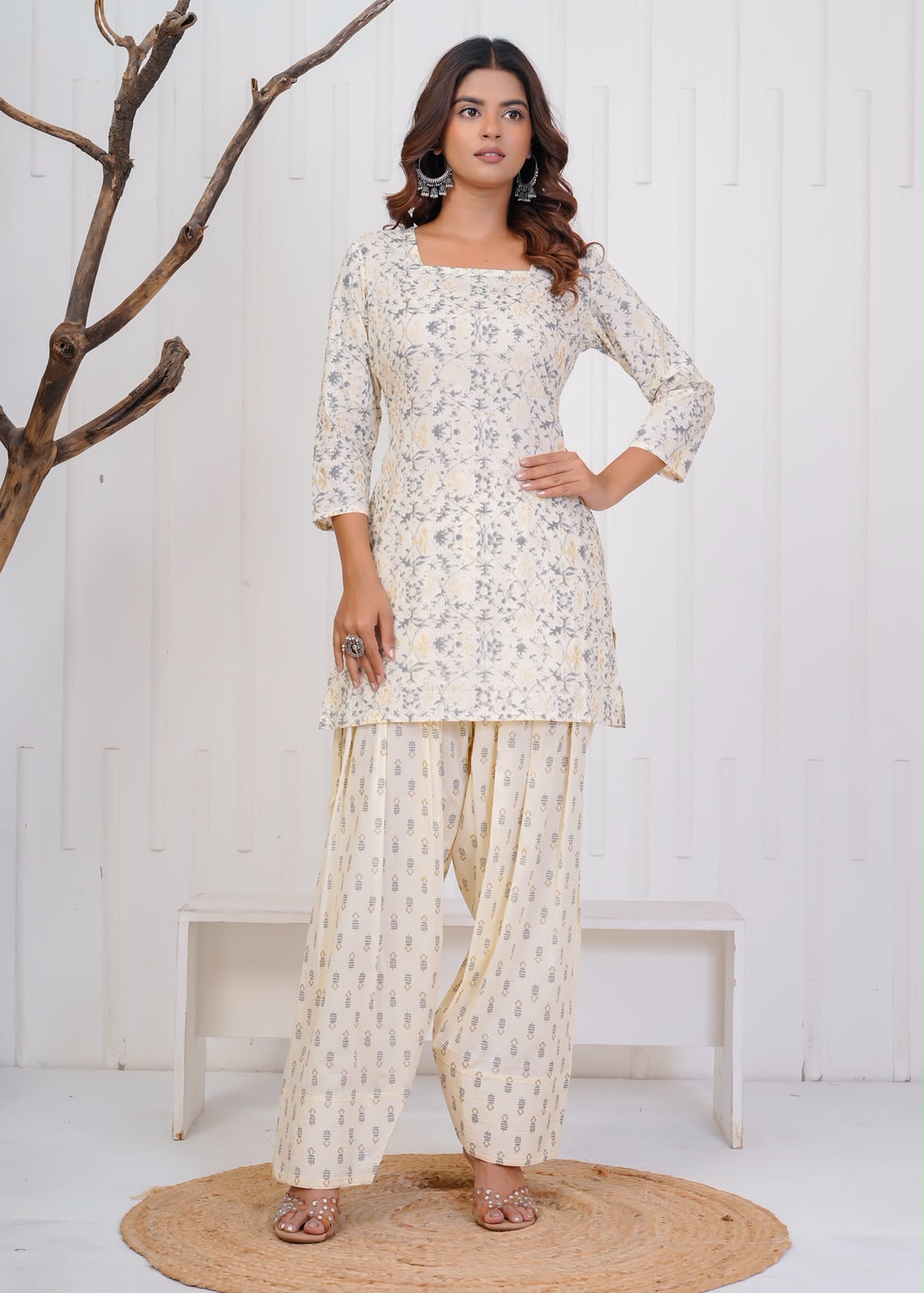 Ivory Fairy Cotton Farsi Co-ord Set