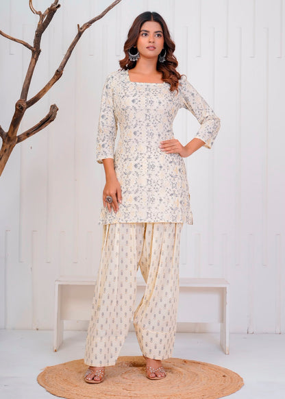 Ivory Fairy Cotton Farsi Co-ord Set