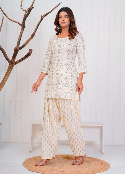 Ivory Fairy Cotton Farsi Co-ord Set