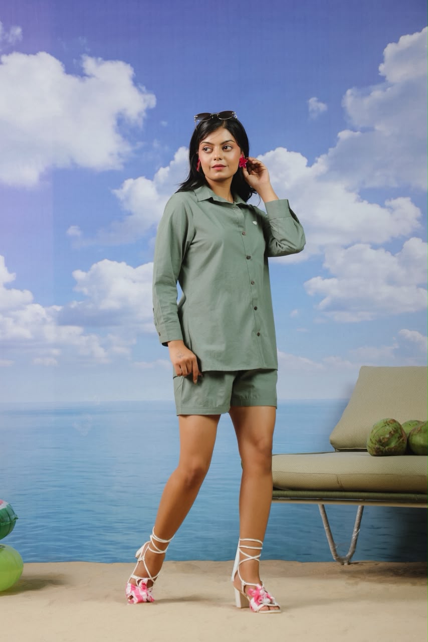 Mint Love Shorts Co-ord Set