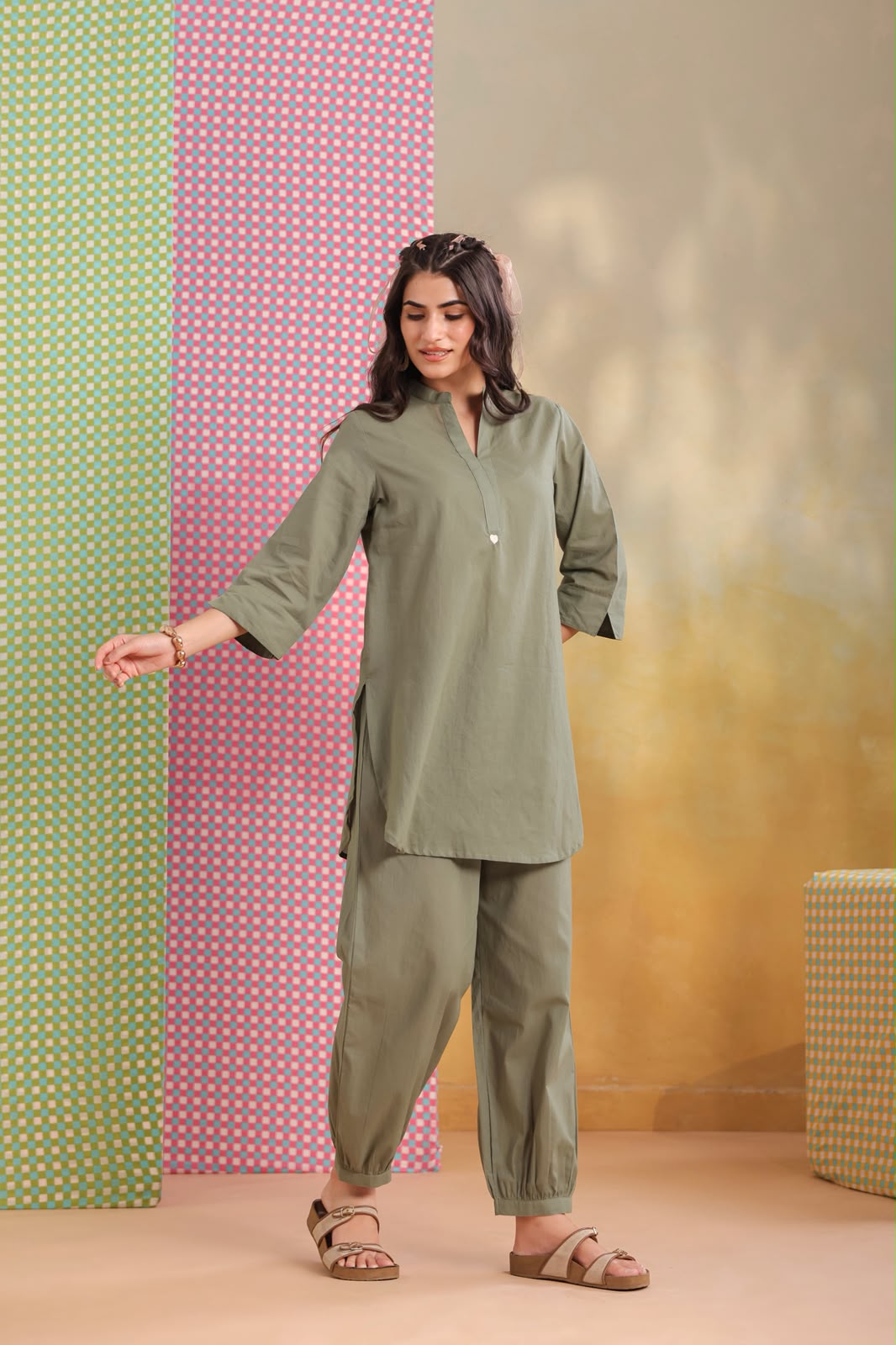Mint Love Harem Pants Co-ord Set
