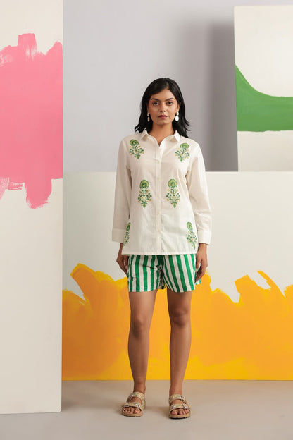 Green Resort Shorts Co-ord Set