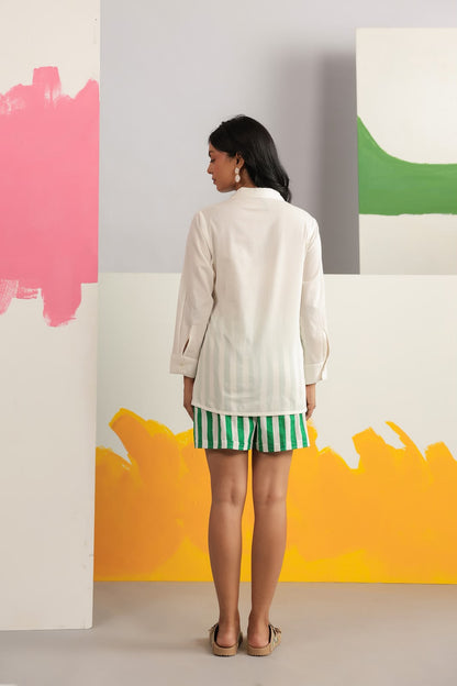 Green Resort Shorts Co-ord Set