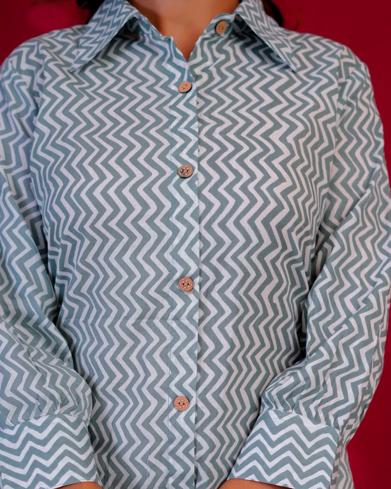 Gray ZigZag Everyday Kurta Coord Set