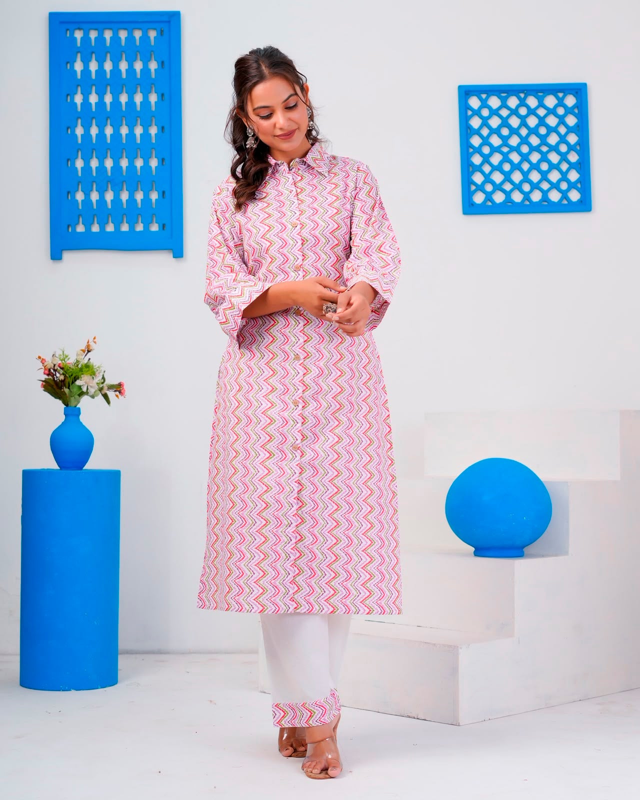Purple Pallete ZigZag Everyday Kurta Coord Set