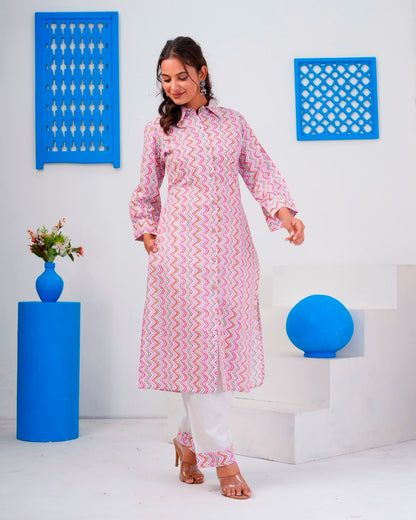 Purple Pallete ZigZag Everyday Kurta Coord Set