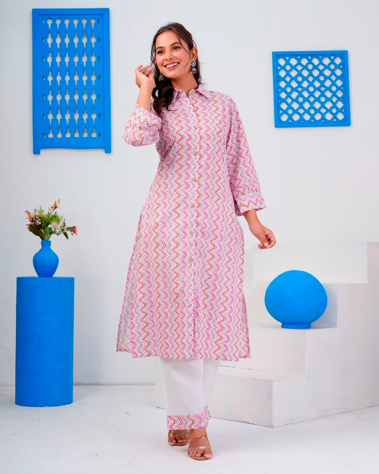 Purple Pallete ZigZag Everyday Kurta Coord Set