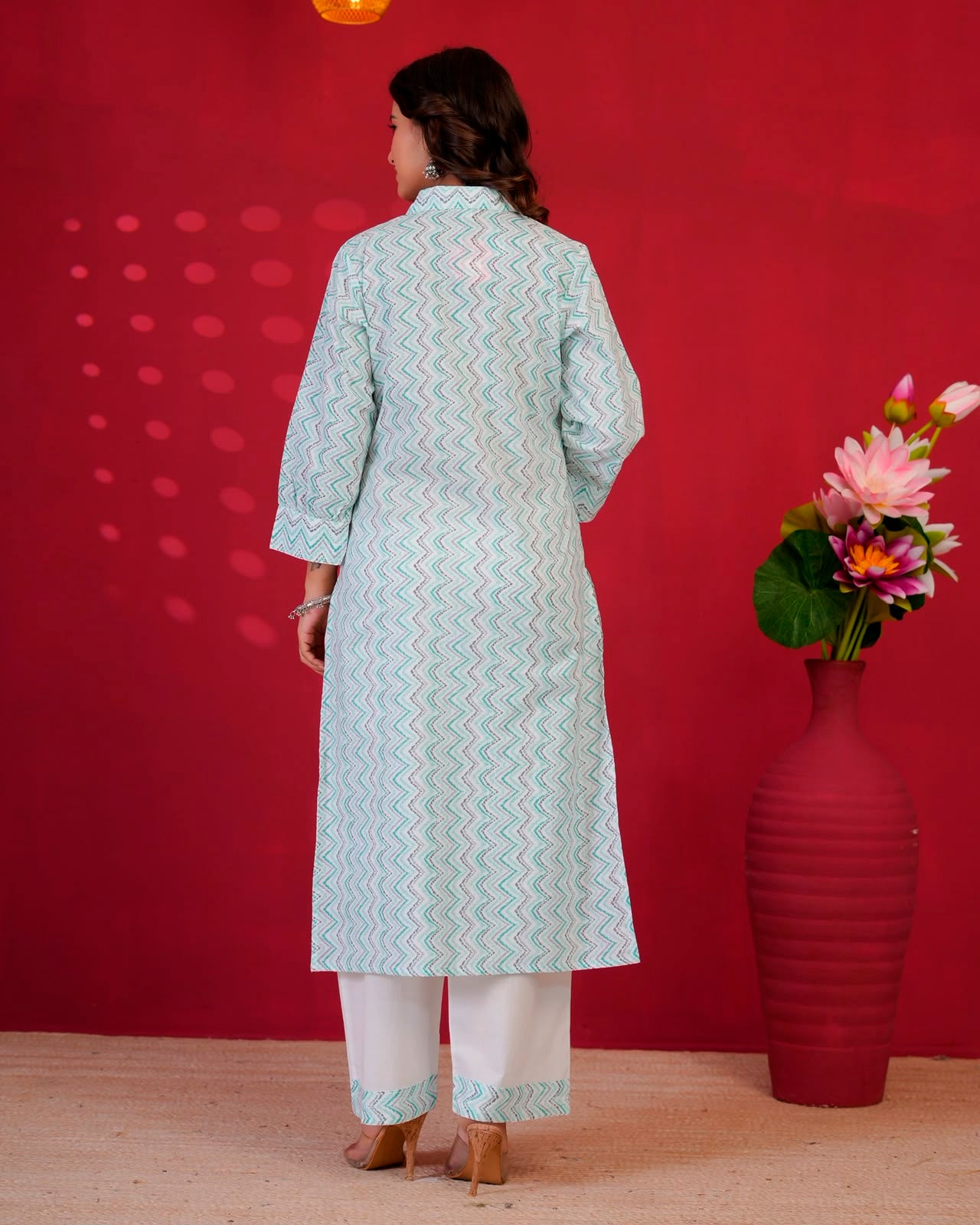 Aqua Pallete ZigZag Everyday Kurta Coord Set