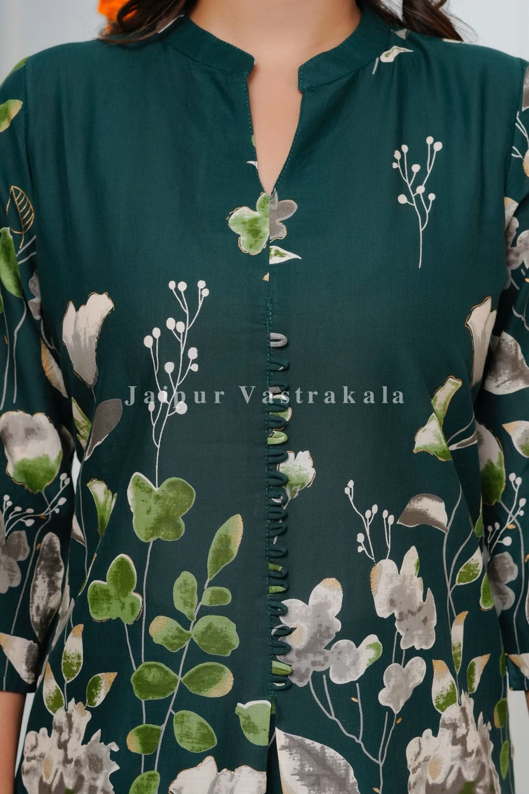 Green Tulip Garden Cotton Co-ord Set
