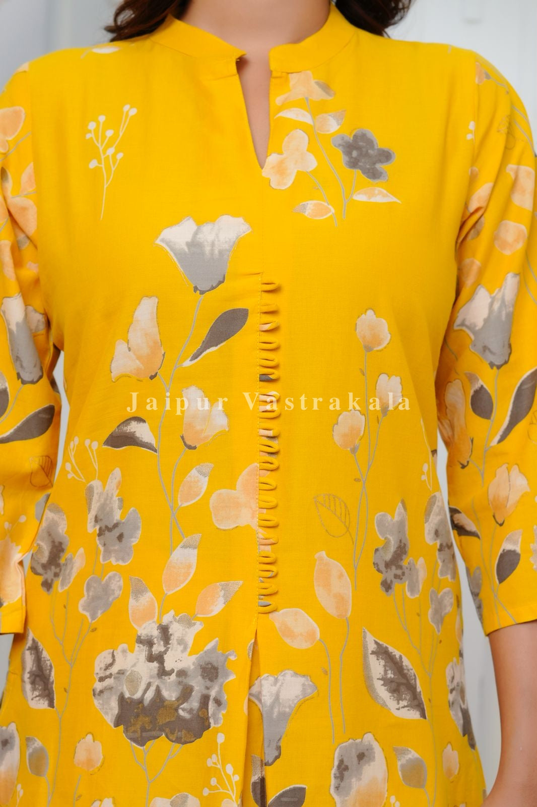 Yellow Tulip Garden Cotton Co-ord Set