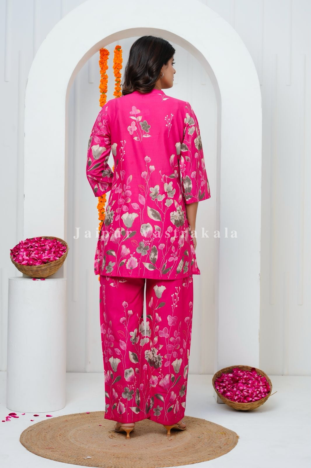 Pink Tulip Garden Cotton Co-ord Set