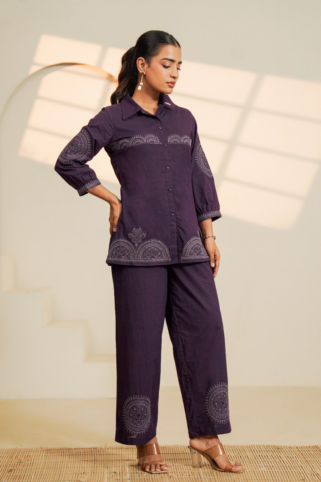 Purple Dori Mandala Cotton Co-ord Set