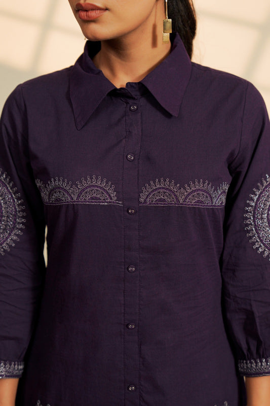 Purple Dori Mandala Cotton Co-ord Set