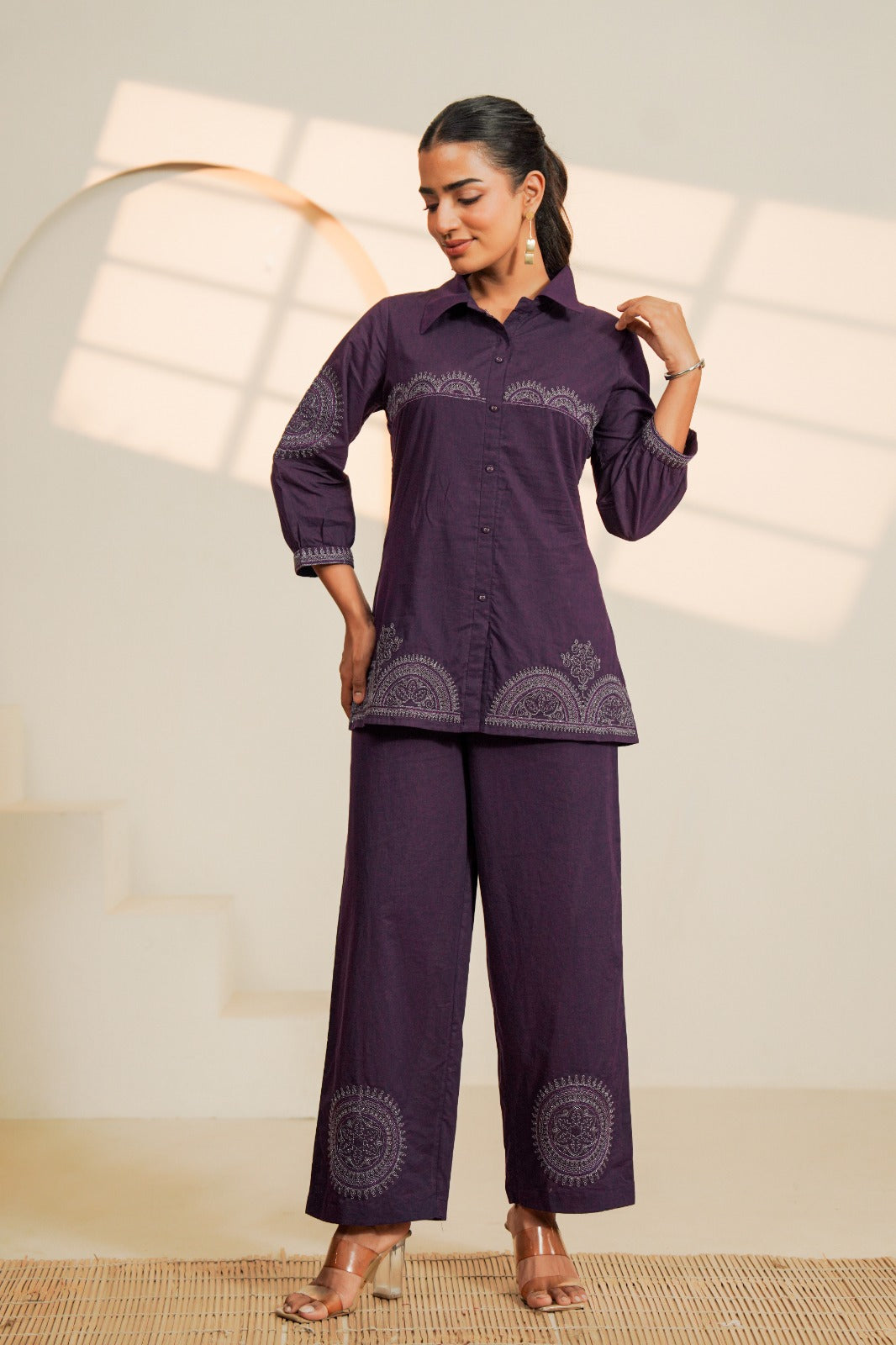 Purple Dori Mandala Cotton Co-ord Set