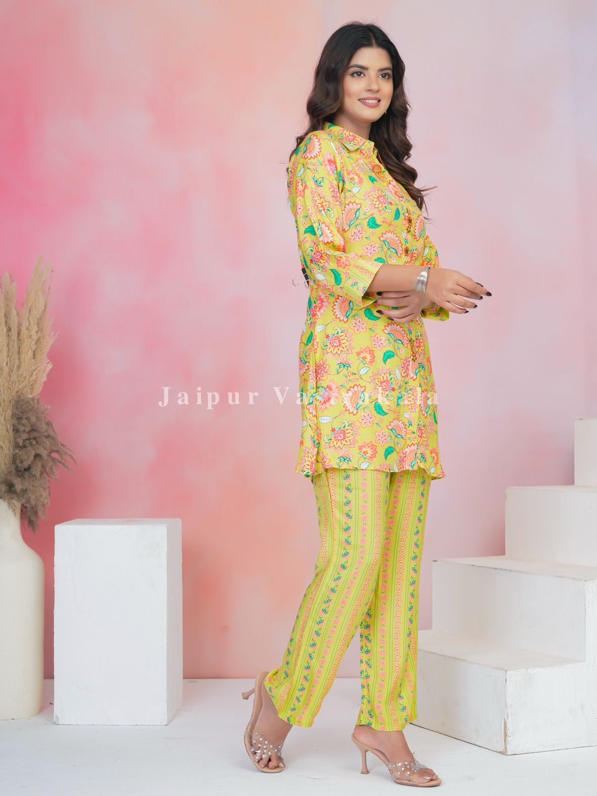 Neon Blossom Muslin Co-ord Set