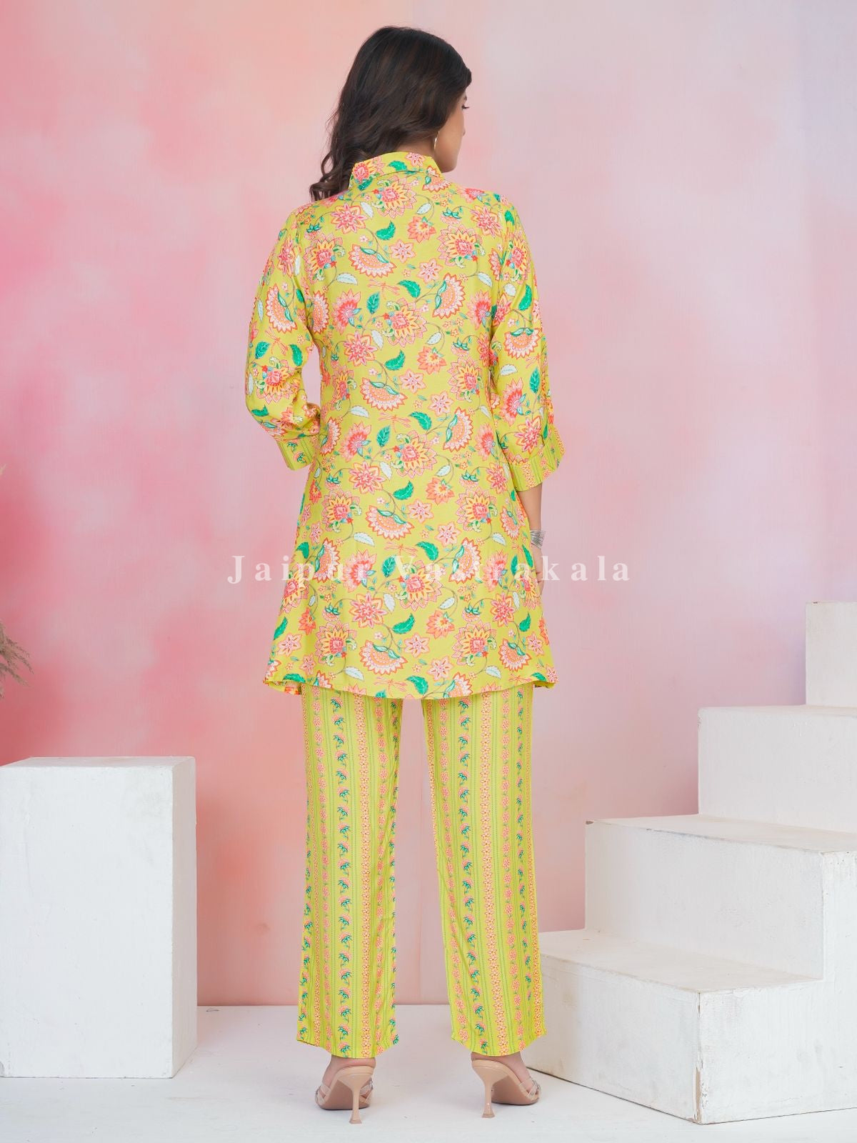 Neon Blossom Muslin Co-ord Set