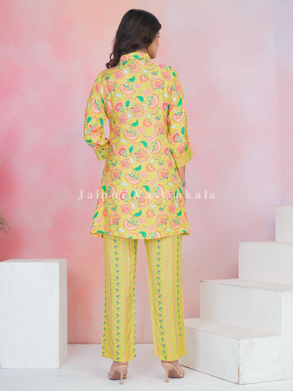 Neon Blossom Muslin Co-ord Set
