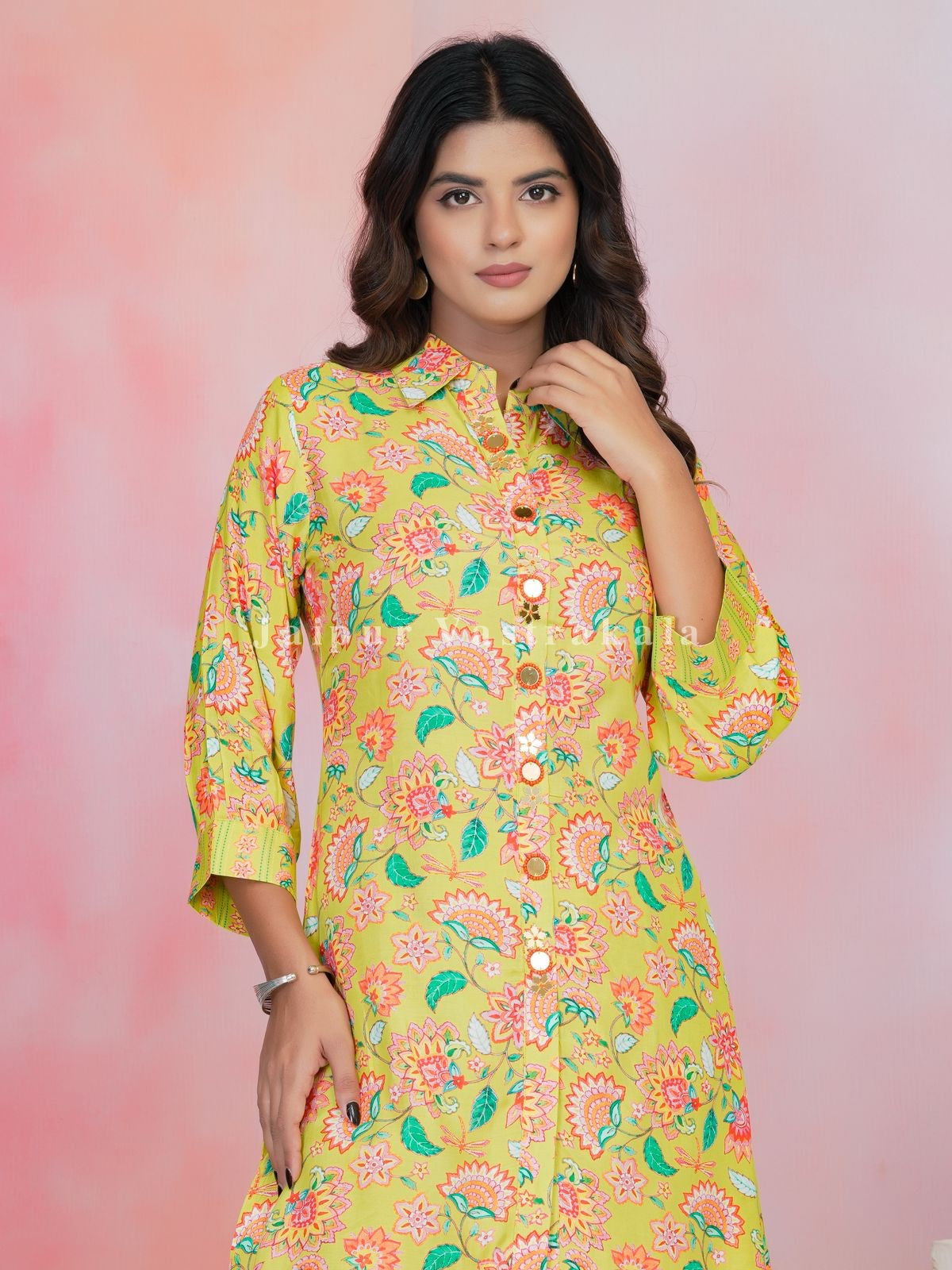 Neon Blossom Muslin Co-ord Set