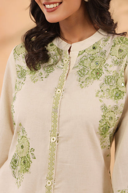 Green Muse Cotton Flex Co-ord Set