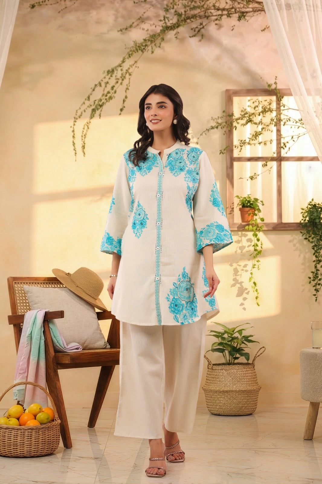 Blue Muse Cotton Flex Co-ord Set