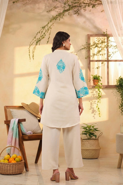 Blue Muse Cotton Flex Co-ord Set