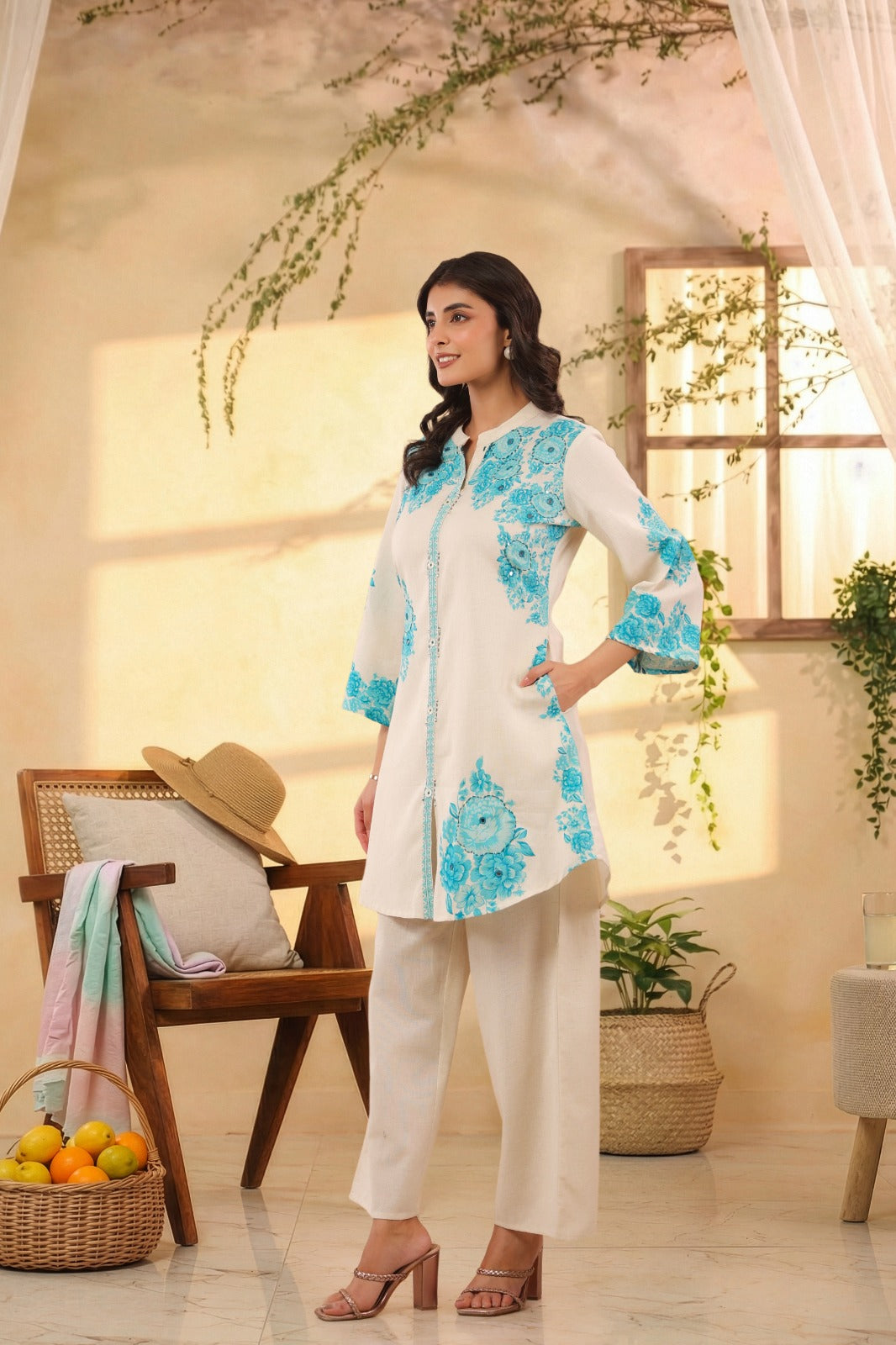 Blue Muse Cotton Flex Co-ord Set