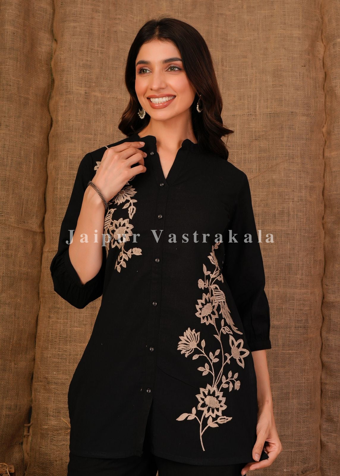 Black Fern Cotton Flex Co-ord Set