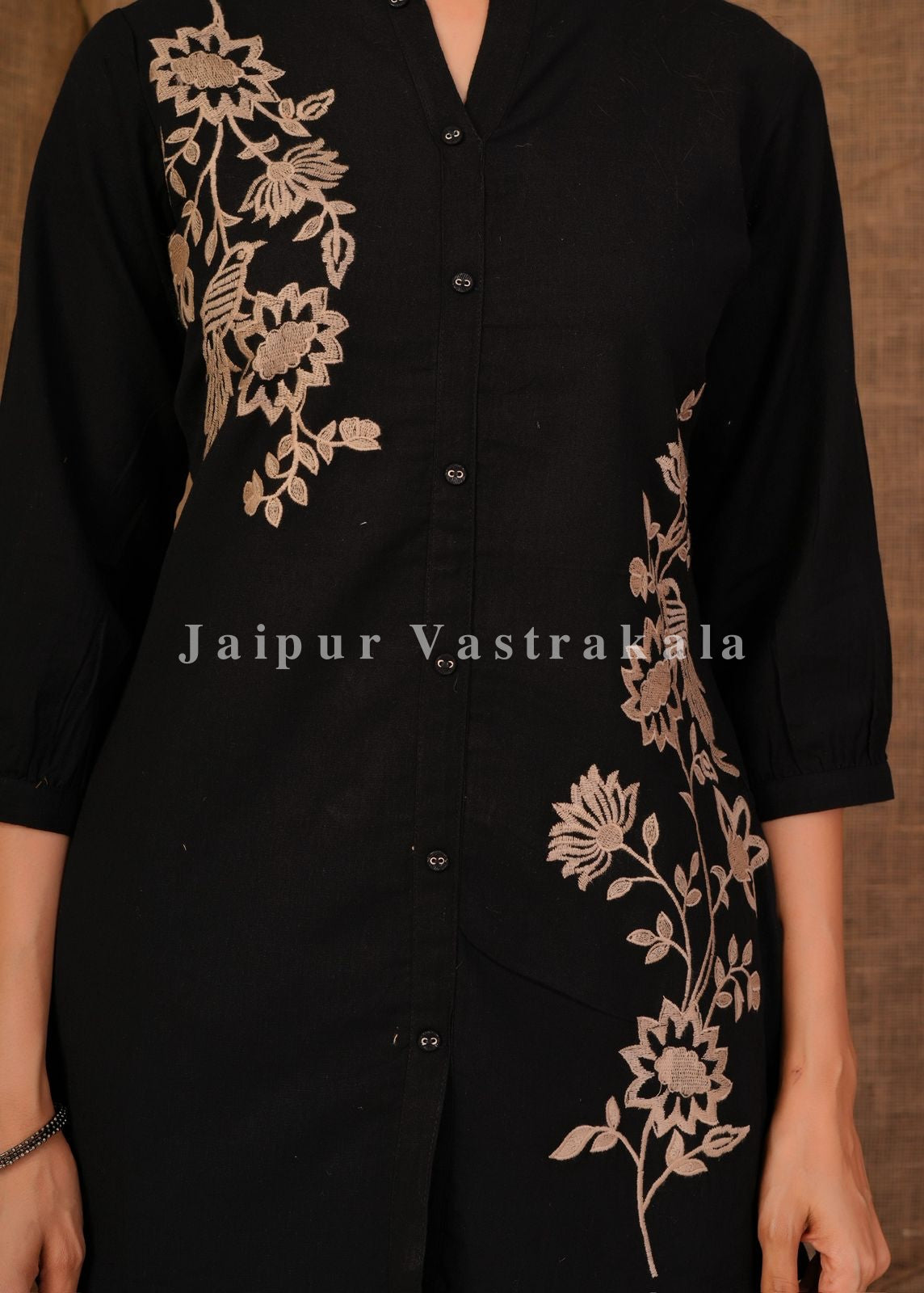 Black Fern Cotton Flex Co-ord Set