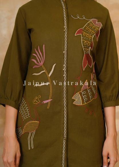 Olive Habitat Cotton Flex Co-ord Set