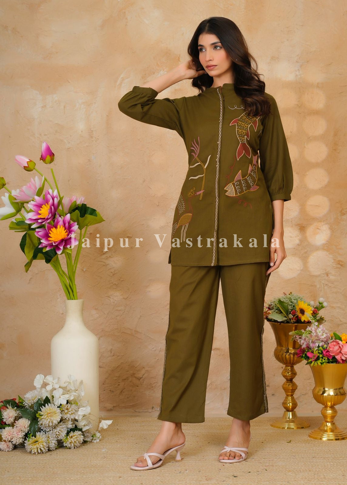 Olive Habitat Cotton Flex Co-ord Set